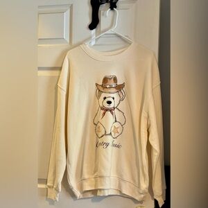 Zoe + Liv Cream Country Music Bear Sweatshirt